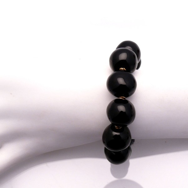 Bracelet fantaisie de createur bijou Kazuri noir