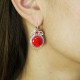 Boucles d'oreilles percées fantaisie Chorange kiri rouge
