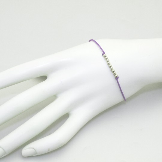 Bracelet fantaisie Enomis lien violet argent 925/1000