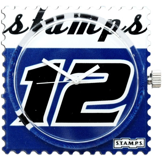 Montre Stamps cadran de montre blue champ urban