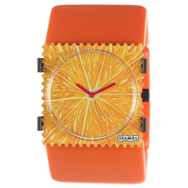 Montre Stamps bracelet de montre paris orange élastique belta