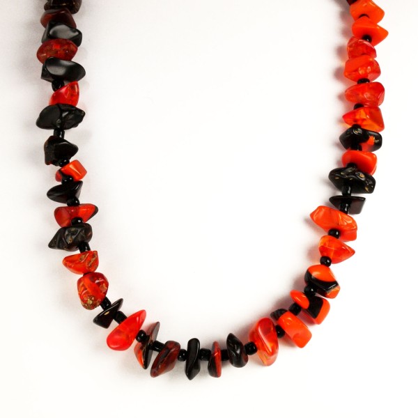 Collier fantaisie créateur Sobral perles orange -