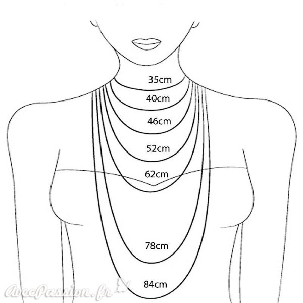 Collier Cheny's rectangles multiples argent