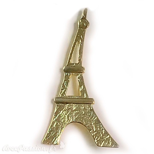Broche Dolce Vita dorée Tour Eiffel