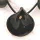 Collier fantaisie créateur Annie Burnotte arums céramique noir