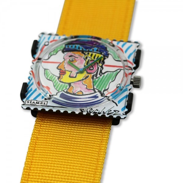 Bracelet de montre Stamps jaune sport