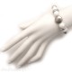 Bracelet fantaisie boules blanc argent pour femme